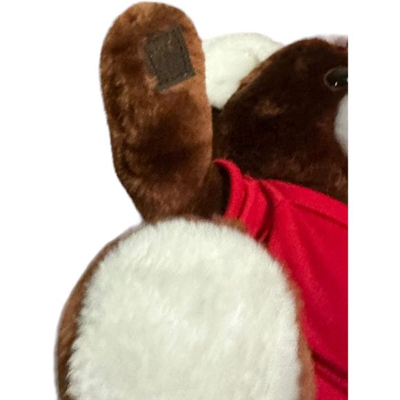 Saks Fifth Avenue Brown Teddy Bear Plush Steven Smith Red Shirt Stuffed Animal - Picture 13 of 16